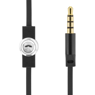 STREETZ Waterproof in-ear headphones with microphone, media / answer button, 3.5 mm, IP-67, tangle-free, black HL-W109