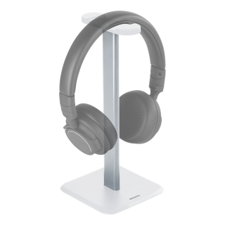 Deltaco Headphone Stand, Aluminum, Anti-slip, White HLS-100