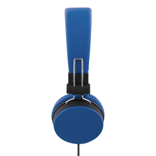 STREETZ headphones with microphone, foldable, 3.5 mm connection, 1 button remote control, 1.5 m cable, blue HL-W201
