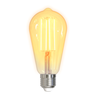 LED filament lamp DELTACO SMART HOME E27, WiFI 2.4GHz, 5.5W, 470lm, 1800K-6500K, 220-240V, white / SH-LFE27ST64