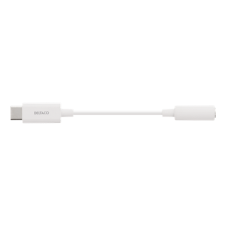 DELTACO USB-C to 3.5 mm female, 10 cm, retail package, active, white USBC-1145