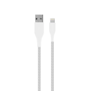 Cable  PURO fabric, ultra strong, USB-A to lightning MFI, 2m, white / CAPLTFABK32MTWHI