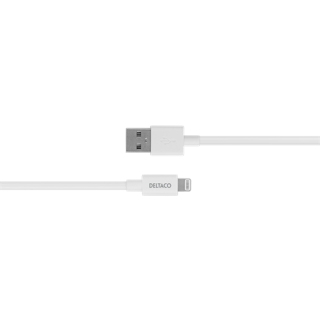 Lightning cable DELTACO USB-A -Lightning, 2m, Apple C189 chipset, MFi, FSC-labeled packaging, white / IPLH-402