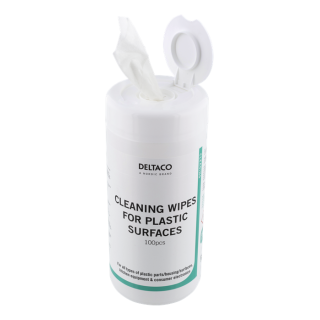 DELTACO wipes for cleaning plastic surfaces, 100 pcs. / CK1022