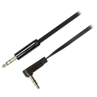Phone cable DELTACO audio, 3pin, 3.5mm-3.5mm angled, 0.5m, black flexible / AUD-120