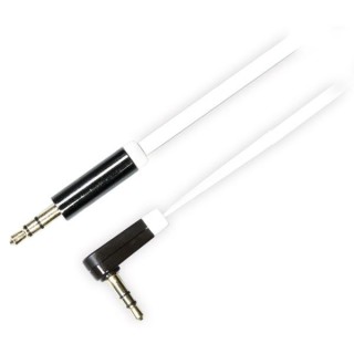 Phone cable DELTACO audio, 3pin, 3.5mm-3.5mm angled, 0.5m, white flexible / AUD-122