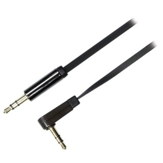 Phone cable DELTACO audio, 3pin, 3.5mm-3.5mm angled, 2.0m, black flexible / AUD-124