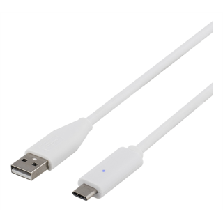 Cable DELTACO USB 2.0 1m, white / USBC-1009