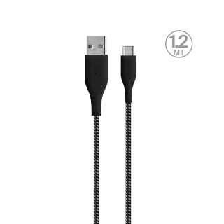 Ultra strong USBC cable PURO fabric, 1.2m, black / CUSBCFABK3BLK
