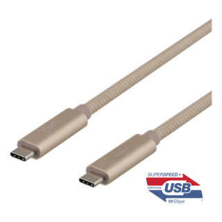 USB-C cable DELTACO 0.5m, "SuperSpeed", braided, USB 3.1 Gen 2, 10 Gbps, 100W / USBC-1421M