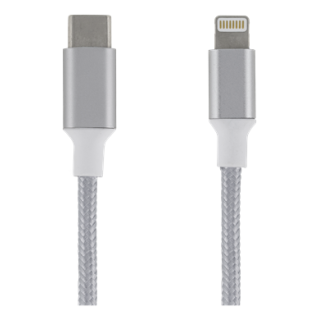 USB-C for Lightning cable, 2m, cloth-clad cable, silver EPZI / USBC-1314