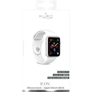 Silicone band PURO for Apple Watch, 40mm, white / AW40ICONWHI