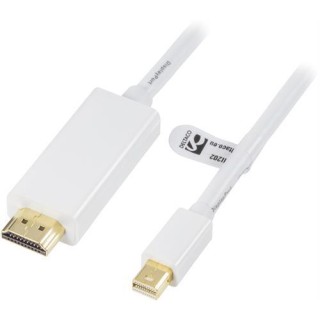 Adapter DELTACO DisplayPort / HDMI, 2m, white / DP-HDMI202