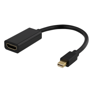 Adapter DELTACO DP to HDMI, 3840x2160 at 60Hz, 0.2m, black / DP-HDMI45