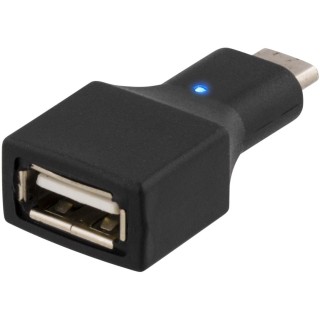 Adapter DELTACO USB 2.0 Type C - Type A F, black / USBC-1200