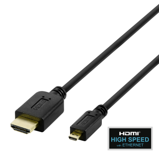 Cable DELTACO HDMI - micro HDMI, 4K UHD in 60Hz, 2m, black / HDMI-1023-K / R00100007