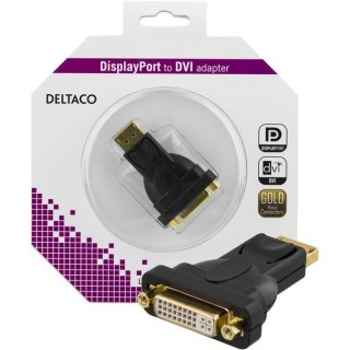 DELTACO DisplayPort to DVI-I Single Link adapter, black, 1080p,DP-DVI22-K