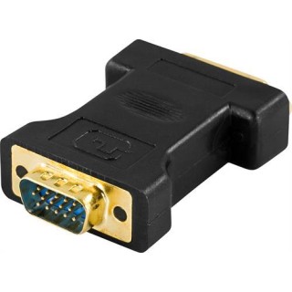 DELTACO DVI adapter, DVI-I Single Link - VGA, 24 + 5-pin ho - 15-pin ha, gold-plated connectors / DVI-6