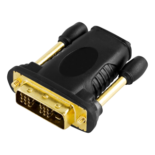 HDMI-DVI-D adapter DELTACO Full HD in 60Hz, gold-plated connectors, black / HDMI-11-K / R00100024