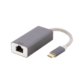 USB-C network adapter, Gigabit, 1xRJ45, 1xUSB-C male, aluminum, space gray DELTACO / USBC-GIGA4
