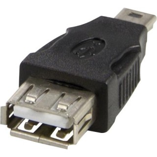 USB adapter DELTACO Type A ho - Type Mini-B ha, black / USB-72