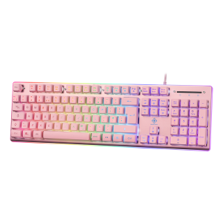 Membrane keyboard DELTACO GAMING PK75, 105 keys, UK layout, membrane switches, pink/RGB / GAM-021-RGB-P-UK