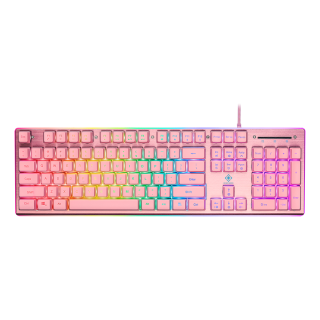Membrane RGB Keyboard DELTACO GAMING PK75, 105 keys, US layout, membrane switches, pink/RGB / GAM-021-RGB-P-US