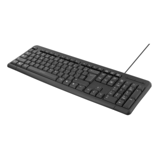 Wired keyboard DELTACO 104 keys, US layout, USB, black, slim design, muted keys / TB-58-US