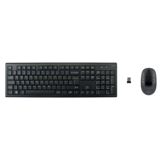 Wireless keyboard and mice DELTACO 105 keys, UK layout, 2.4GHz USB nano receiver, black / TB-114-UK