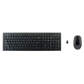Wireless keyboard and mouse DELTACO 105 keys, US layout, 2.4GHz USB nano receiver, black / TB-114-US