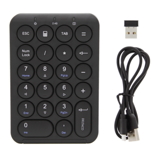 Wireless numpad keyboard DELTACO  2.4GHz RF, black / TB-125