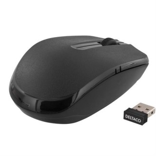 DELTACO wireless optical mouse, 1000 DPI, 125 Hz, 3 buttons with scroll, 2.4GHz USB nano receiver, black / MS-798