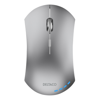 Wireless silent mouse DELTACO 1600 DPI, USB receiver, 5 buttons, built-in battery, Battery indicator, dark gray / MS-800