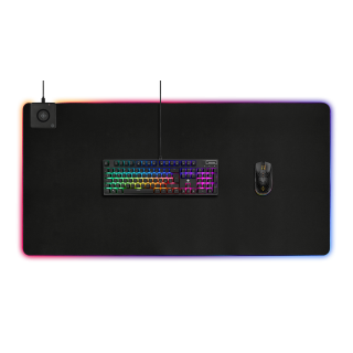 RGB mousepad DELTACO GAMING DMP330 XXL, with wireless charging, neoprene 10W fast charging, 1190x590, black / GAM-124