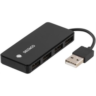 USB Hub DELTACO 4xUSB 2.0, black / UH-480