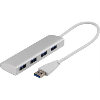 USB Hub DELTACO 4xUSB 3.0, 0.3m, silver / UH-484