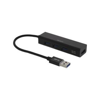 USB Mini Hub DELTACO with four USB-A ports, USB 3.1 Gen 1, black / UH-487