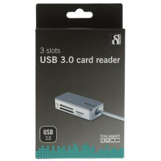 Flash card reader DELTACO SD, Micro SD, MS PRO/DUO, white-silver / UCR-147