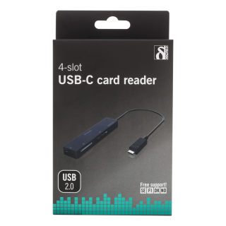 Kortelių skaitytuvas DELTACO , USB-C, SD, Micro SD,  M2, juodas / UCR-154