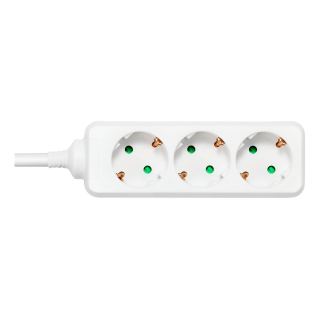 Branch socket DELTACO with 3xCEE 7/4 socket , 1xCEE 7/7 connection, 3m cable, white / GT-0301