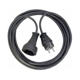 Brennenstuhl earthed extension cable straight CEE 7/7 to straight CEE 7/4 (Schuko), 10m , black 1165460 / DEL-118M