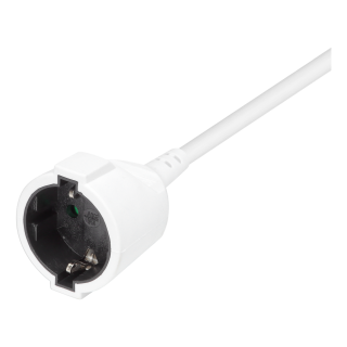 Earthed extension cable DELTACO 1x CEE 7/3, 1x CEE 7/7, childproof, 3m, white / GT-0900