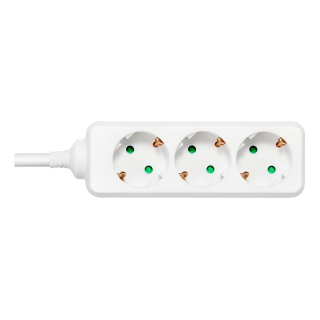 Earthed power strip DELTACO 3x CEE 7/3, 1x CEE 7/7, child protected, 1.5m, white / GT-0300
