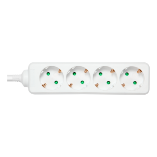 Earthed power strip DELTACO 4x CEE 7/3, 1x CEE 7/7, child protected, 1.5m, white / GT-0400