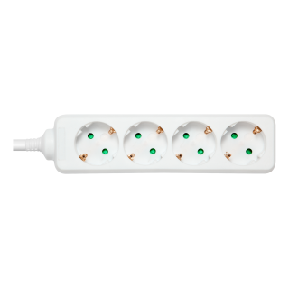 Earthed power strip DELTACO 4x CEE 7/3, 1x CEE 7/7, child protected, 5m, white / GT-0402