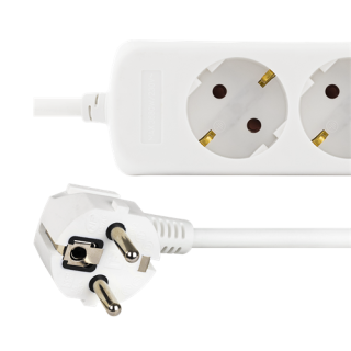 Power strip DELTACO, 3 sockets, 2xUSB-A, 1.5m, grounded, white / GT-160