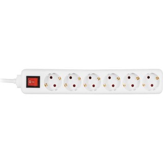 Power strip DELTACO 6 sockets, 5.0m, grounded, with switch, white / GT-134