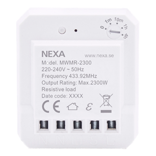 NEXA MWMR-2300 dose relay, compatible with Nexa Bridge, timer setting, white 14567 / GT-296