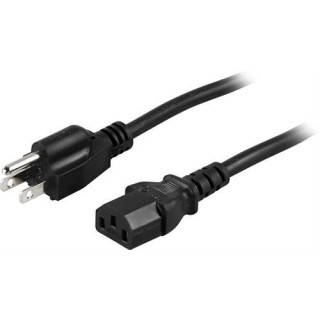Cable DELTACO between device and wall outlet, straight NEMA 5-15 to straight IEC 60320 C13, max 125V / 15A, 2m, black, black / DEL-109US