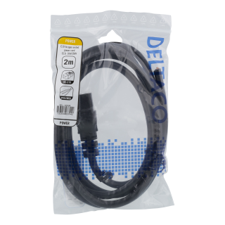 Cable DELTACO C19 to open ended power cord, 2m, IEC C19, 10A, black / DEL-109UA